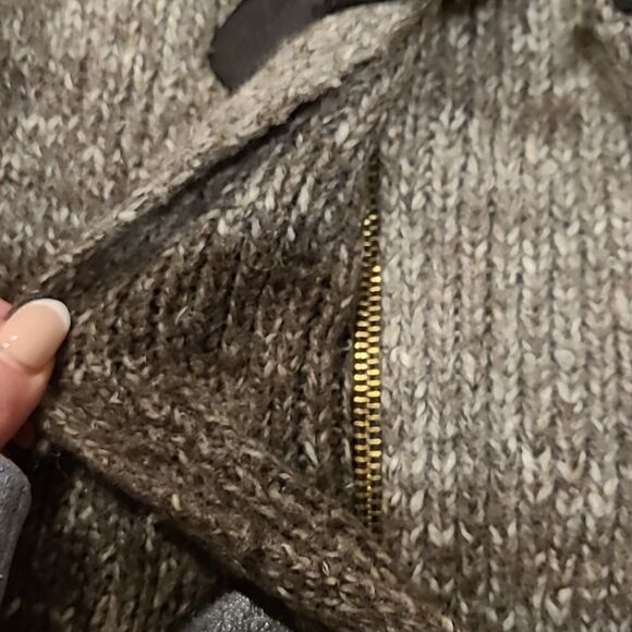 Michael‎ kors womens brown zip up toggle button wool blend sweater - Picture 7 of 8